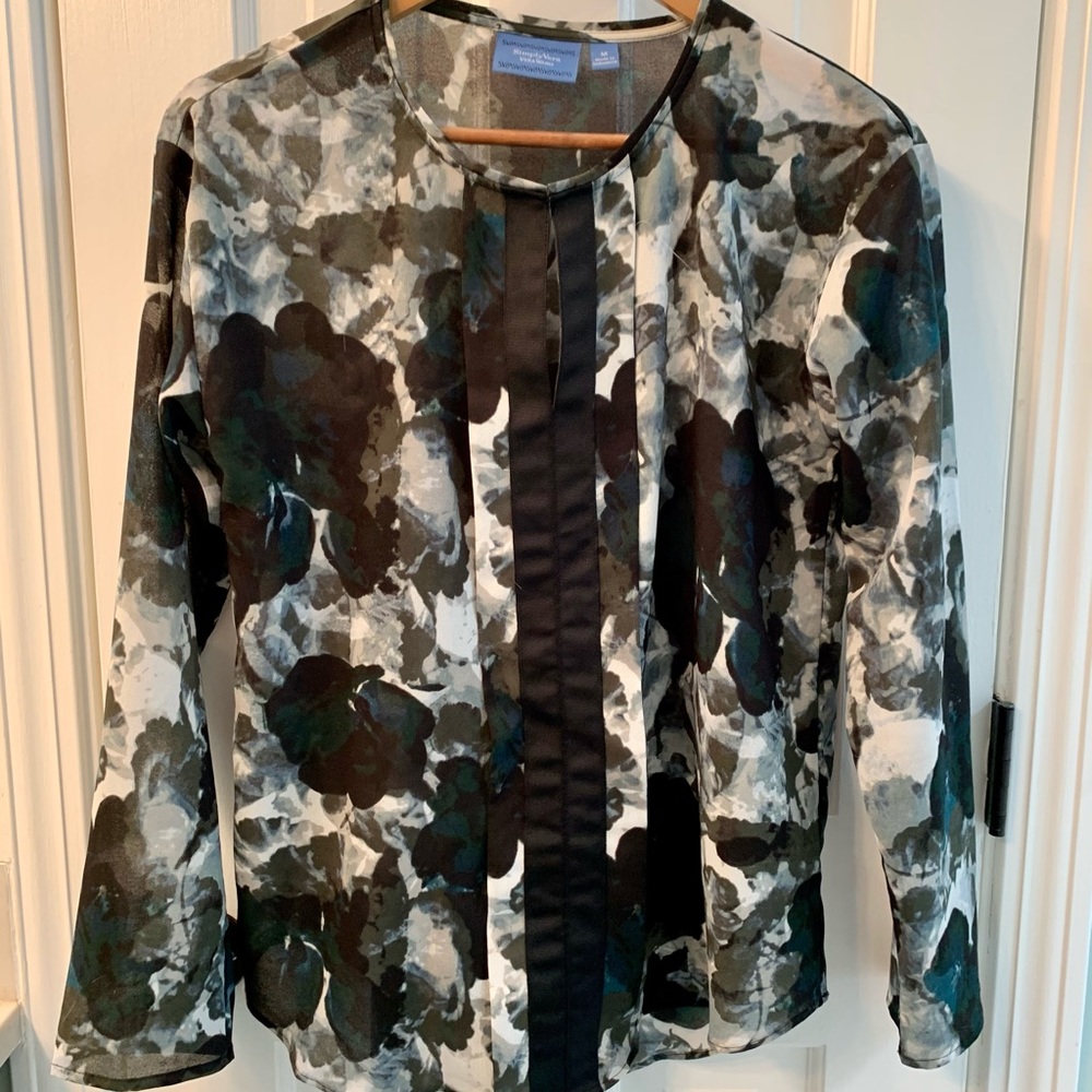 Vera Wang floral chiffon blouse